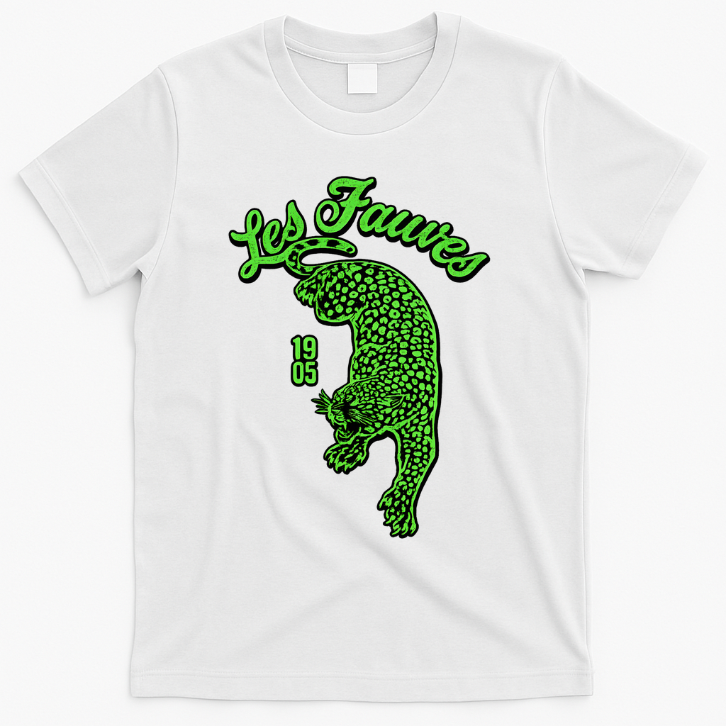 Les Fauves Vintage Leopard T-Shirt - White