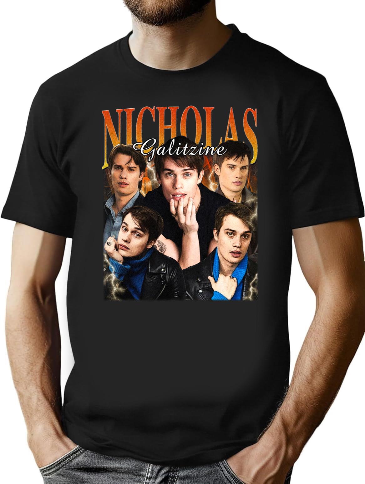 Limited Nicholas Galitzine Vintage Shirt Gift for Woman and Man Black T-Shirt - Black