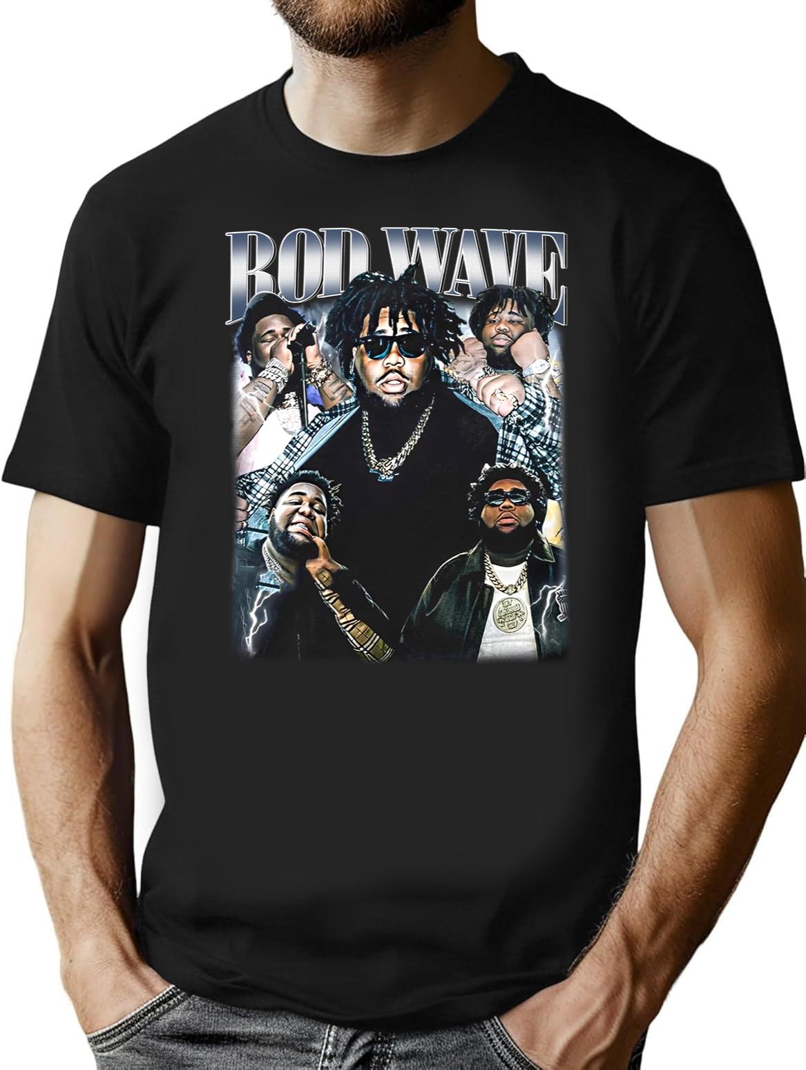 Limited Rod Wave Vintage Shirt Gift for Woman and Man Black T-Shirt - Black