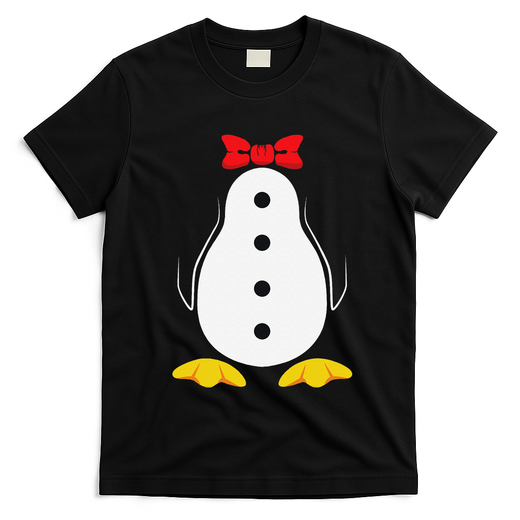 Penguin Costume Tuxedo Halloween Gift For T-Shirt - Black