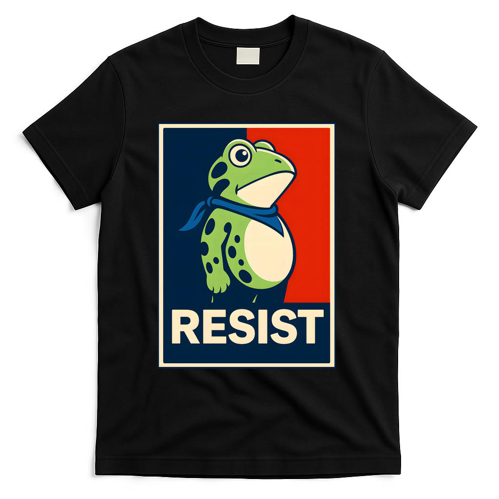 Portland Frog Protest Retro Vintage T-Shirt - Black