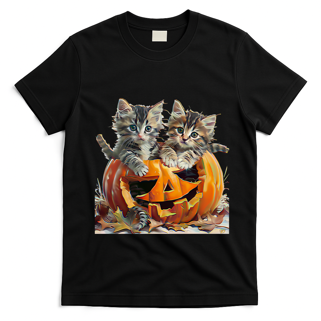 Retro Floral Spooky Season T-Shirt - Black