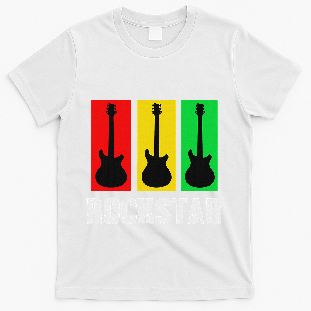 Rockstar Vintage Guitar T-Shirt - White