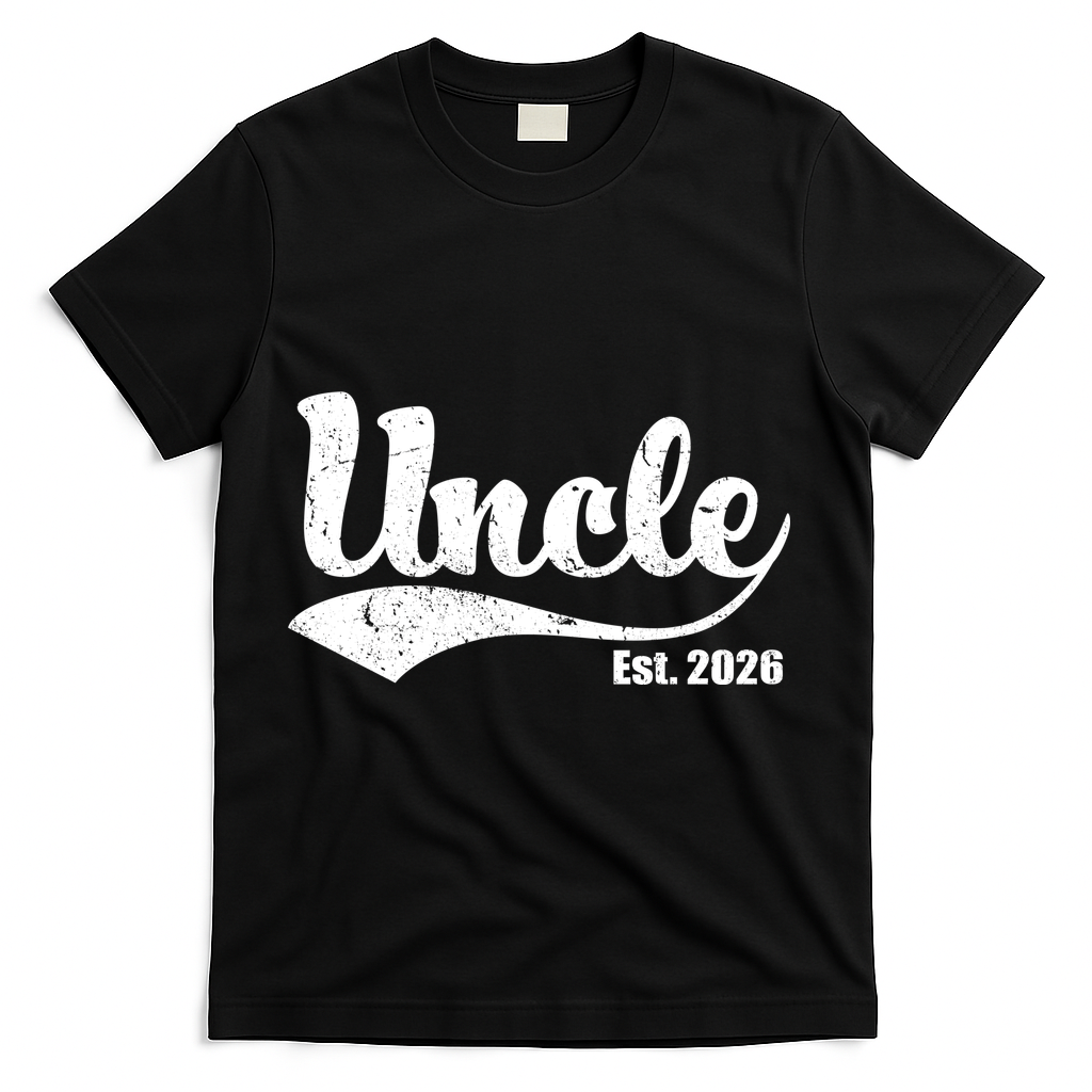 Retro Varsity Uncle EST 2026 T-Shirt - Black