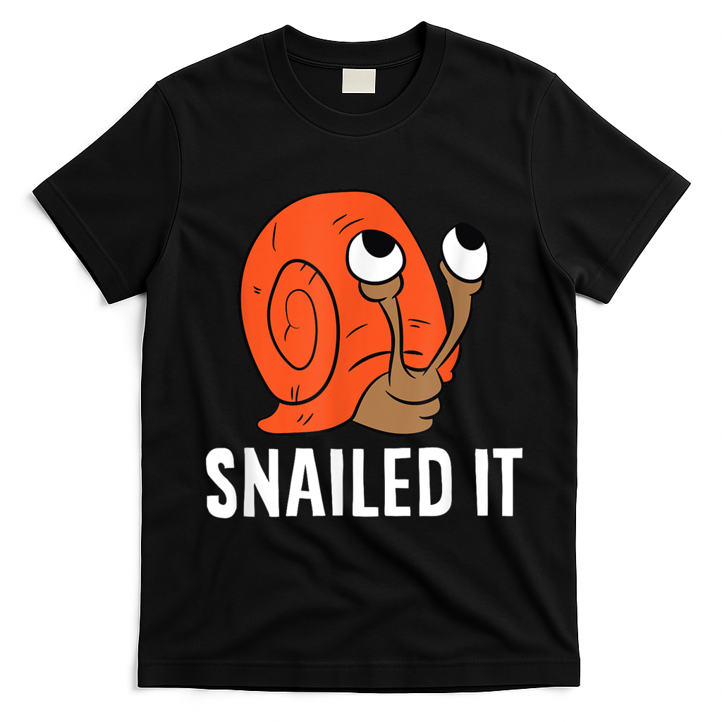 Snailed It Funny Snail T-Shirt - Black