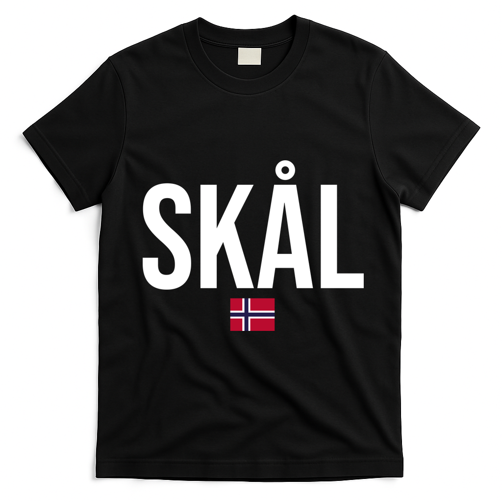 Skal Norwegian Phrase Saying Gift Cheers In Norway T-Shirt - Black