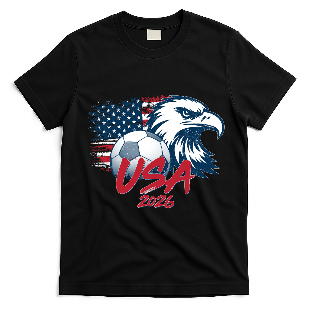 USA Soccer 2026 Eagle And Flag T-Shirt - Black