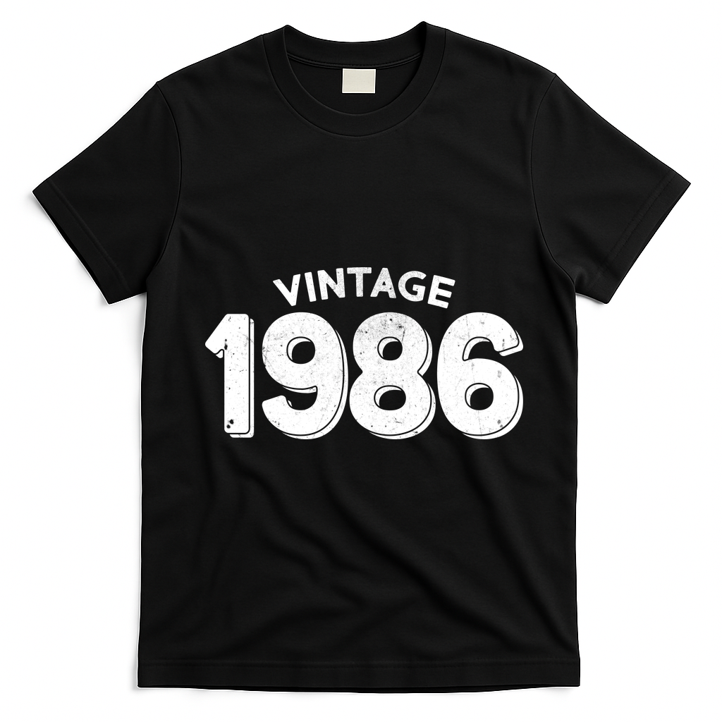 Vintage 1986 Celebrate 40th Birthday T-Shirt - Black