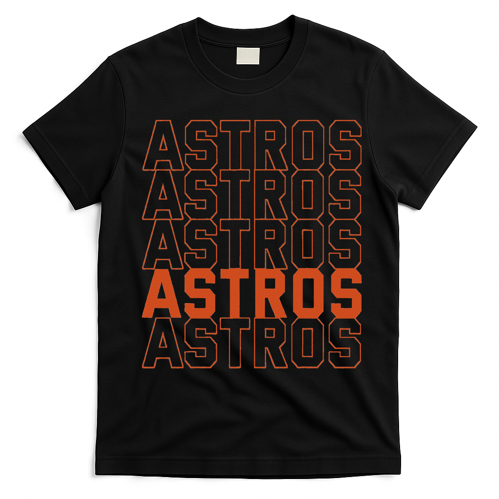 Vintage Astros Retro Style Name Sports Fan T-Shirt - Black