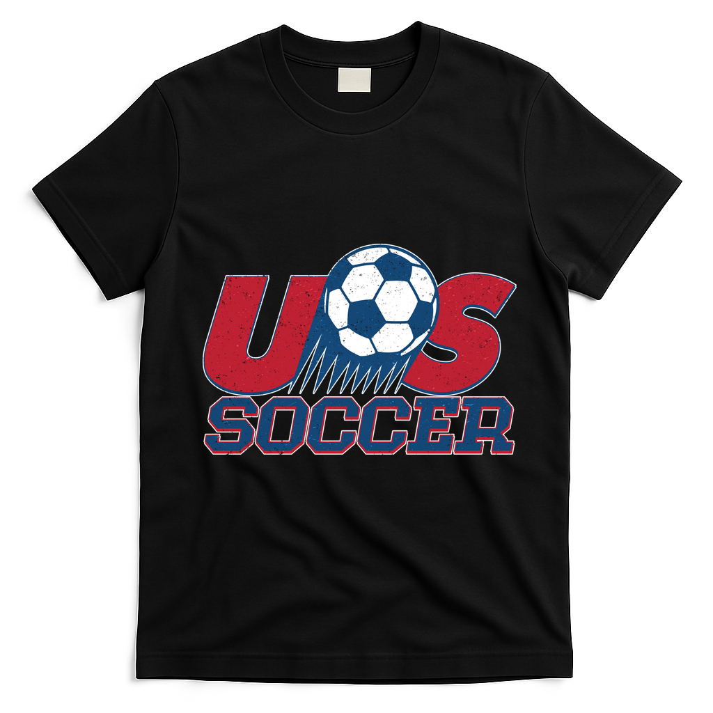 Vintage USA Soccer Fan T-Shirt - Black