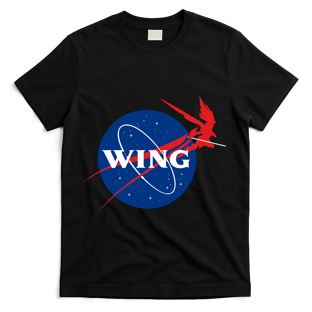 Wing Mecha Aeronautics And Colony Administration T-Shirt - Black