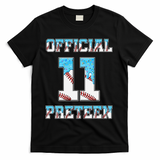 11th Birthday Baseball Drip Preteen T-Shirt - Black