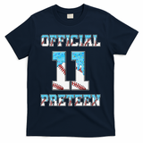 11th Birthday Baseball Drip Preteen T-Shirt - Navy