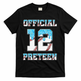 12th Birthday Baseball Drip Preteen T-Shirt - Black