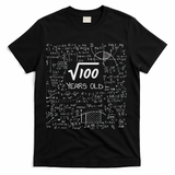10th Birthday, Square Root Of 100 10 Years Old T-Shirt - Black