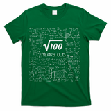 10th Birthday, Square Root Of 100 10 Years Old T-Shirt - Green
