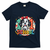 101 Days Of School 100 Days Of School Funny Cute Dogs T-Shirt - Navy Blue