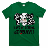 102 Days Of School Today Dalmatian Dog Funny 100th Day T-Shirt - Irish Green