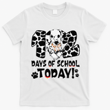 102 Days Of School Today Dalmatian Dog Funny 100th Day T-Shirt - White