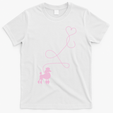 1950s Sock Hop Costume Dog Cute Poodle Heart T-Shirt - White