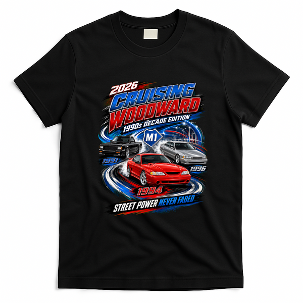 2026 Cruising Woodward - 1990s Decade Edition T-Shirt - Black