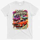 2026 Groovy Woodward Detroit To Pontiac Car Show T-Shirt - White