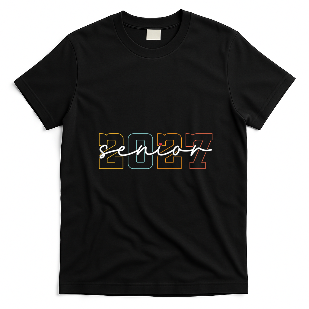 2027 Senior Signature Class Graduation T-Shirt - Black