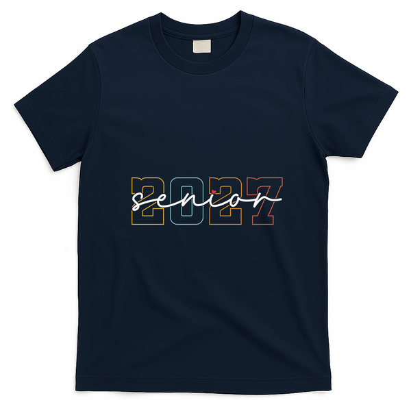 2027 Senior Signature Class Graduation T-Shirt - Navy Blue