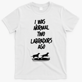 2 Two Labrador Retriever Ago Black Yellow Chocolate Lab T-Shirt - White