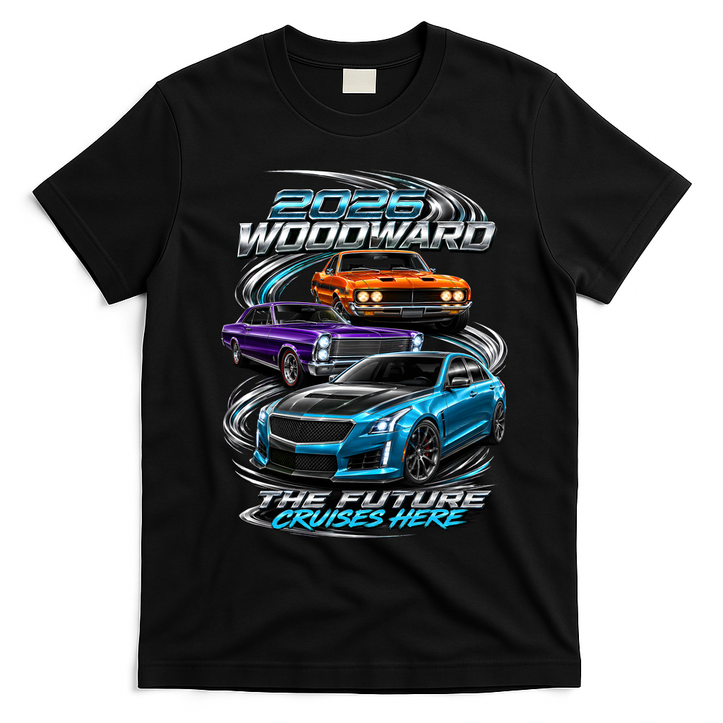 2026 Woodward Future Cruises Here M1 T-Shirt - Black