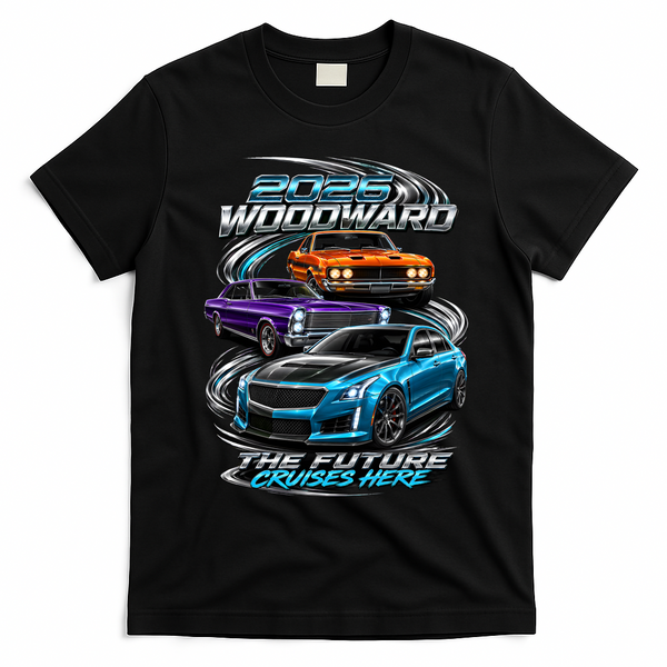 2026 Woodward Future Cruises Here M1 T-Shirt - Black