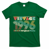 30th Birthday Retro Style Vintage 1996 Original Parts T-Shirt - Green