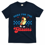 4th Of July Here For The Glizzies Funny Hot Dog Humor T-Shirt - Navy Blue