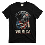4th Of July Bald Eagle Mullet Murica Usa Dog Usa Merica T-Shirt - Black
