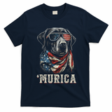 4th Of July Bald Eagle Mullet Murica Usa Dog Usa Merica T-Shirt - Navy Blue