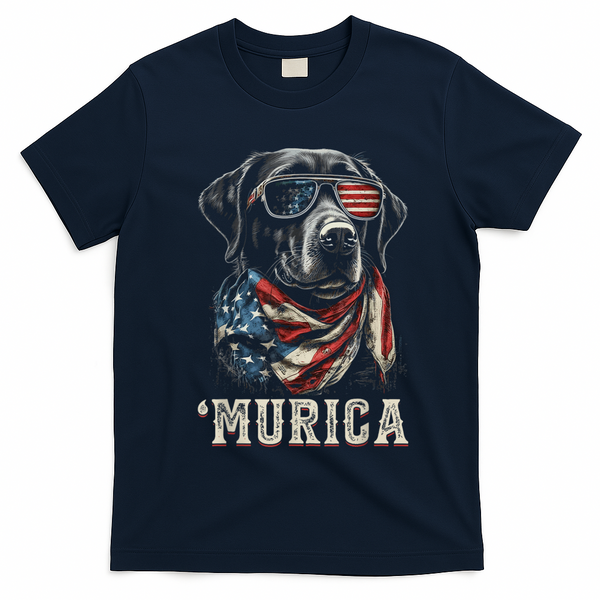 4th Of July Bald Eagle Mullet Murica Usa Dog Usa Merica T-Shirt - Navy Blue