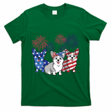 4th Of July American Flag Corgi Patriotic Dog T-Shirt - Irish Green