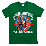 4th of July Funny Dachsund Weiner Dog Weenie USA America T-Shirt - Irish Green