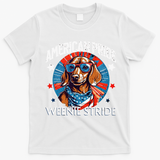 4th of July Funny Dachsund Weiner Dog Weenie USA America T-Shirt - White
