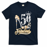 50 And Fabulous 50th Birthday Diamond Gift For Women T-Shirt - Navy