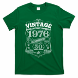 50th Birthday 1976 Vintage Quality Without Compromise  T-Shirt - Green