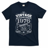 50th Birthday 1976 Vintage Quality Without Compromise  T-Shirt - Navy