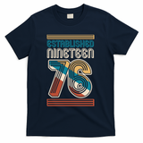 50th Birthday 1976 Established Nineteen 76 T-Shirt - Navy