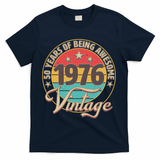 50th Birthday 50 Years Of Being Awesome 1976 Vintage  T-Shirt - Navy