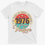 50th Birthday 50 Years Of Being Awesome 1976 Vintage  T-Shirt - White