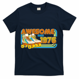 50th Birthday Awesome Since 1976 Retro Roller Skates  T-Shirt - Navy