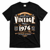 50th Birthday Age Perfectly Original Parts Vintage Made In 1976 Premium Quality T-Shirt - Black