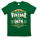 50th Birthday Age Perfectly Original Parts Vintage Made In 1976 Premium Quality T-Shirt - Green