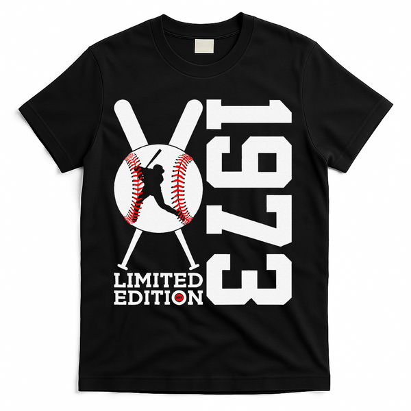 50th Birthday Baseball Limited Edition 1973 T-Shirt - Black
