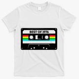 50th Birthday Best Of 1976 Cassette Mix Tape  T-Shirt - White